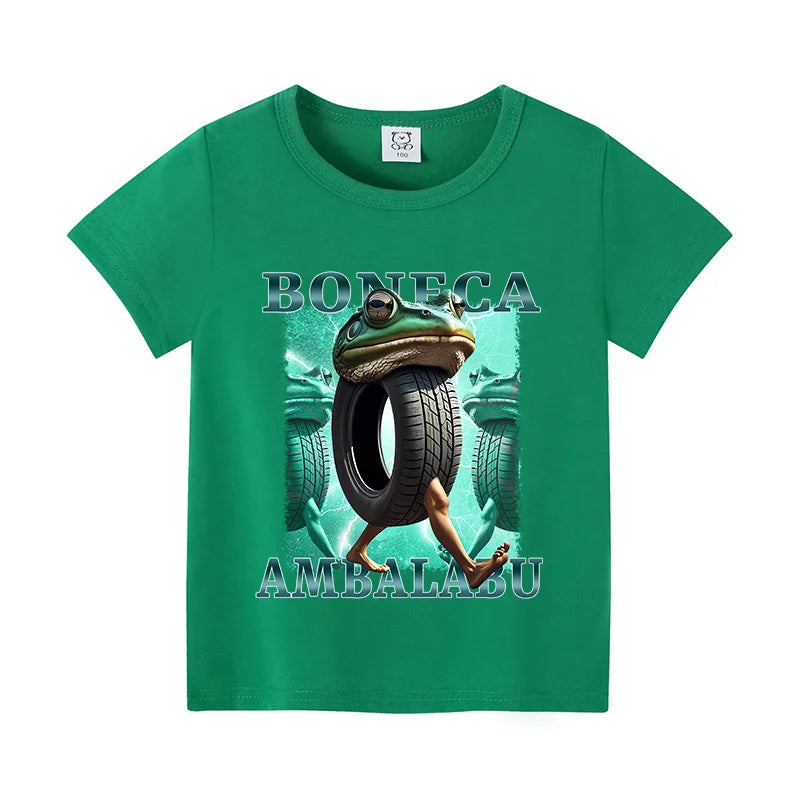 Italian Brainrot Grøn Børne-T-shirt