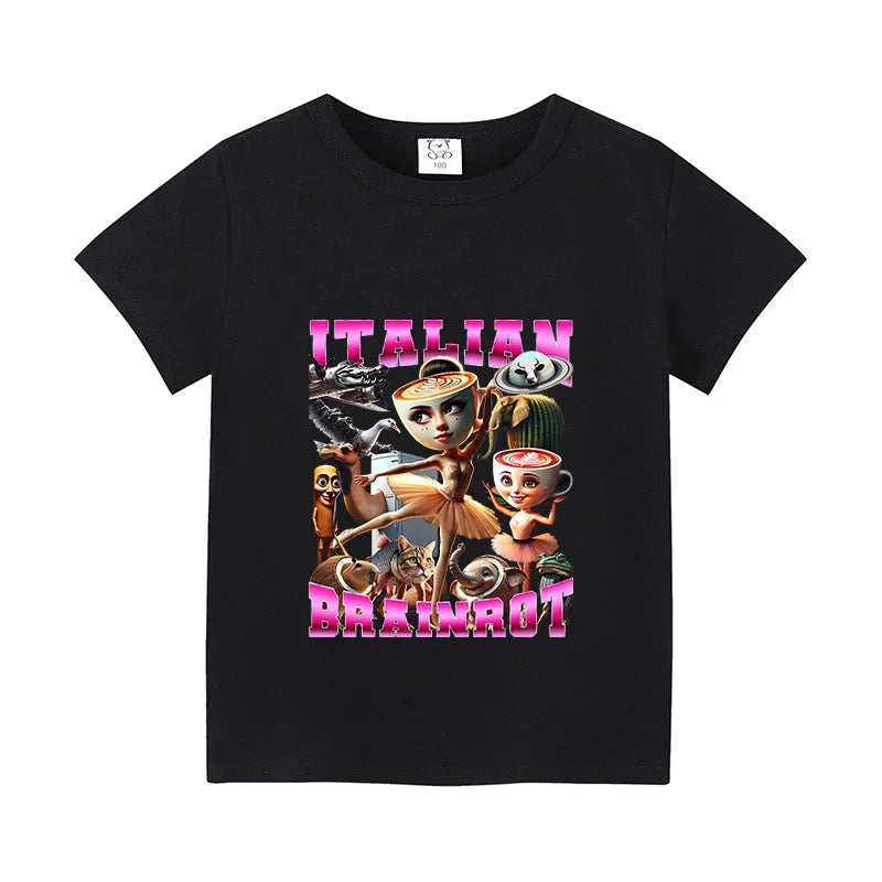 Brainrot T-shirt Børn – Alle de Sjove Karakterer