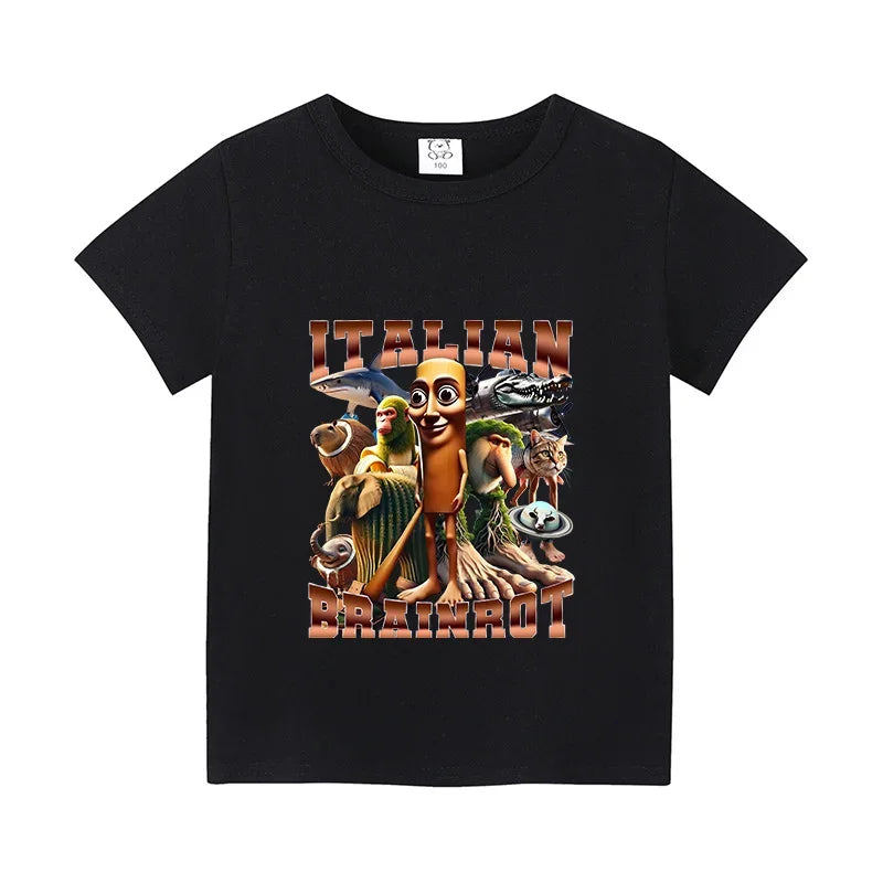 Brainrot T-shirt Børn – Alle de Sjove Karakterer