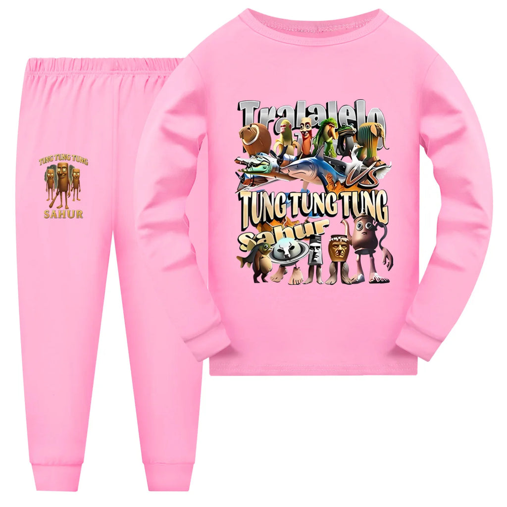 Brainrot børnepyjamas med lange ærmer