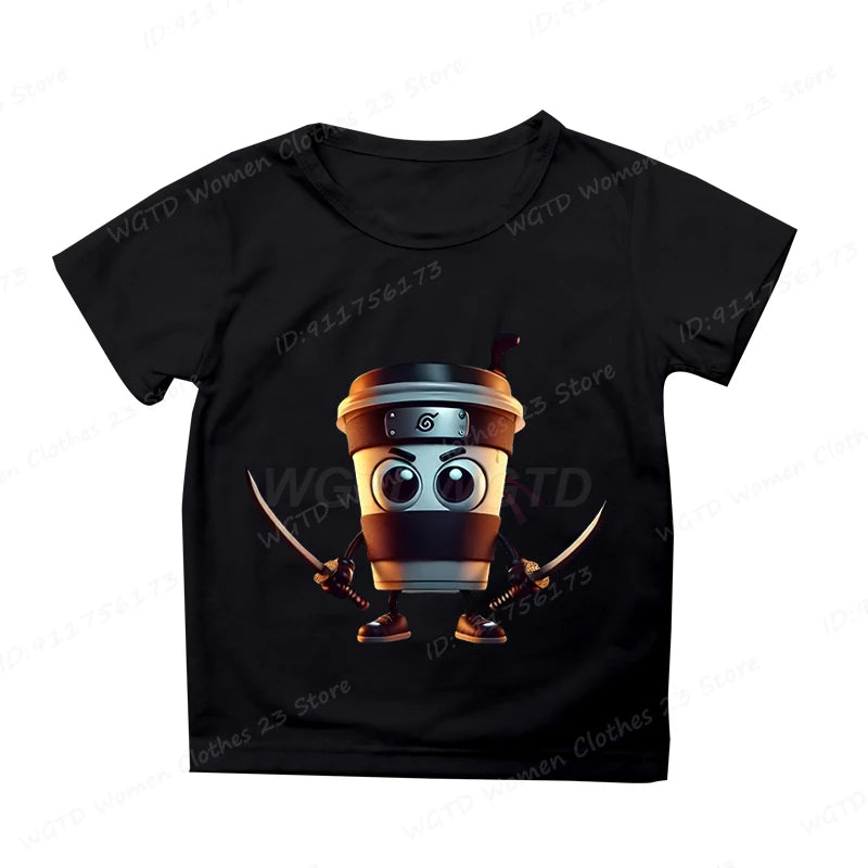 Cappuccino Assassino sort Børne-T-shirt