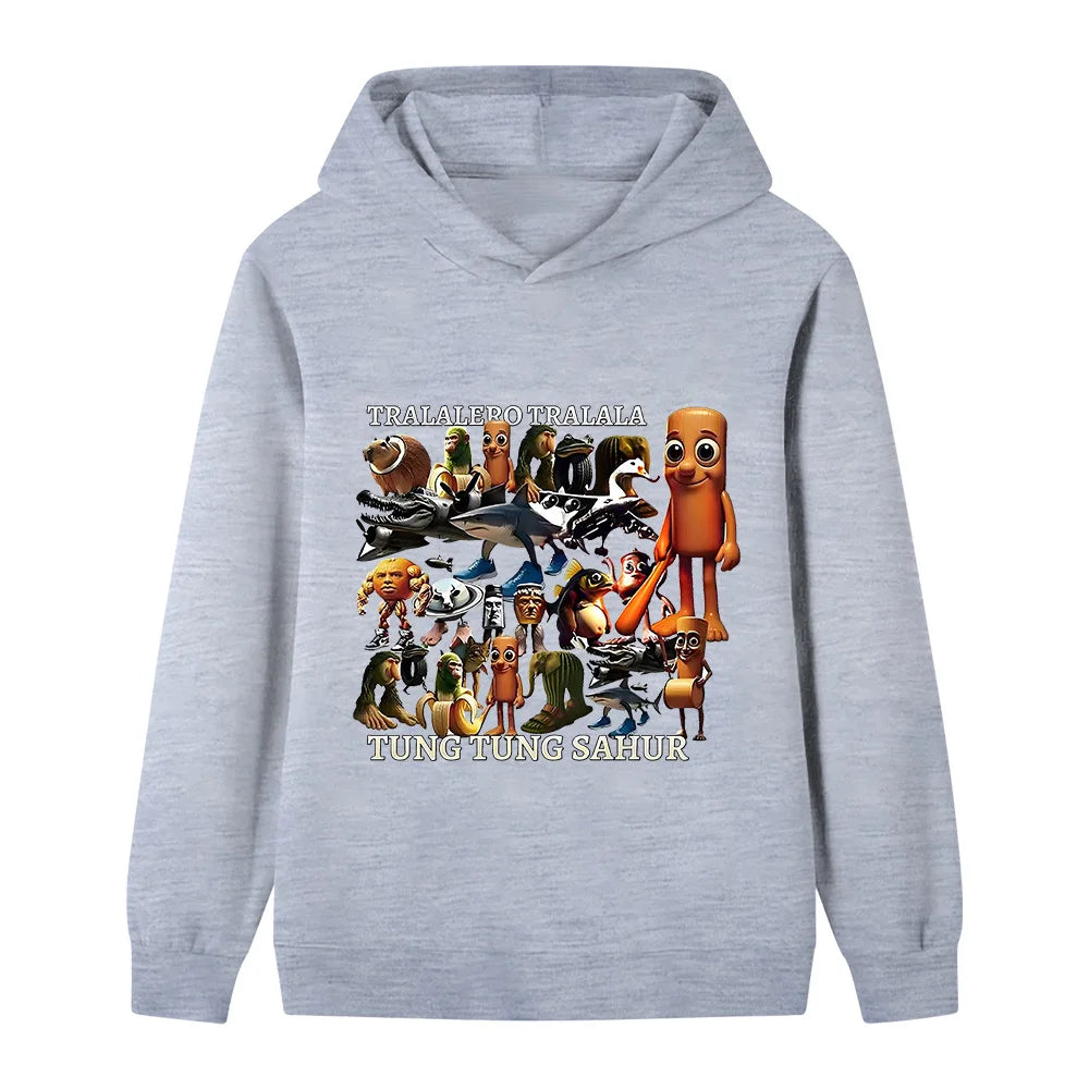 Italian Brainrot Børne-Hoodie – Sjov & Varm