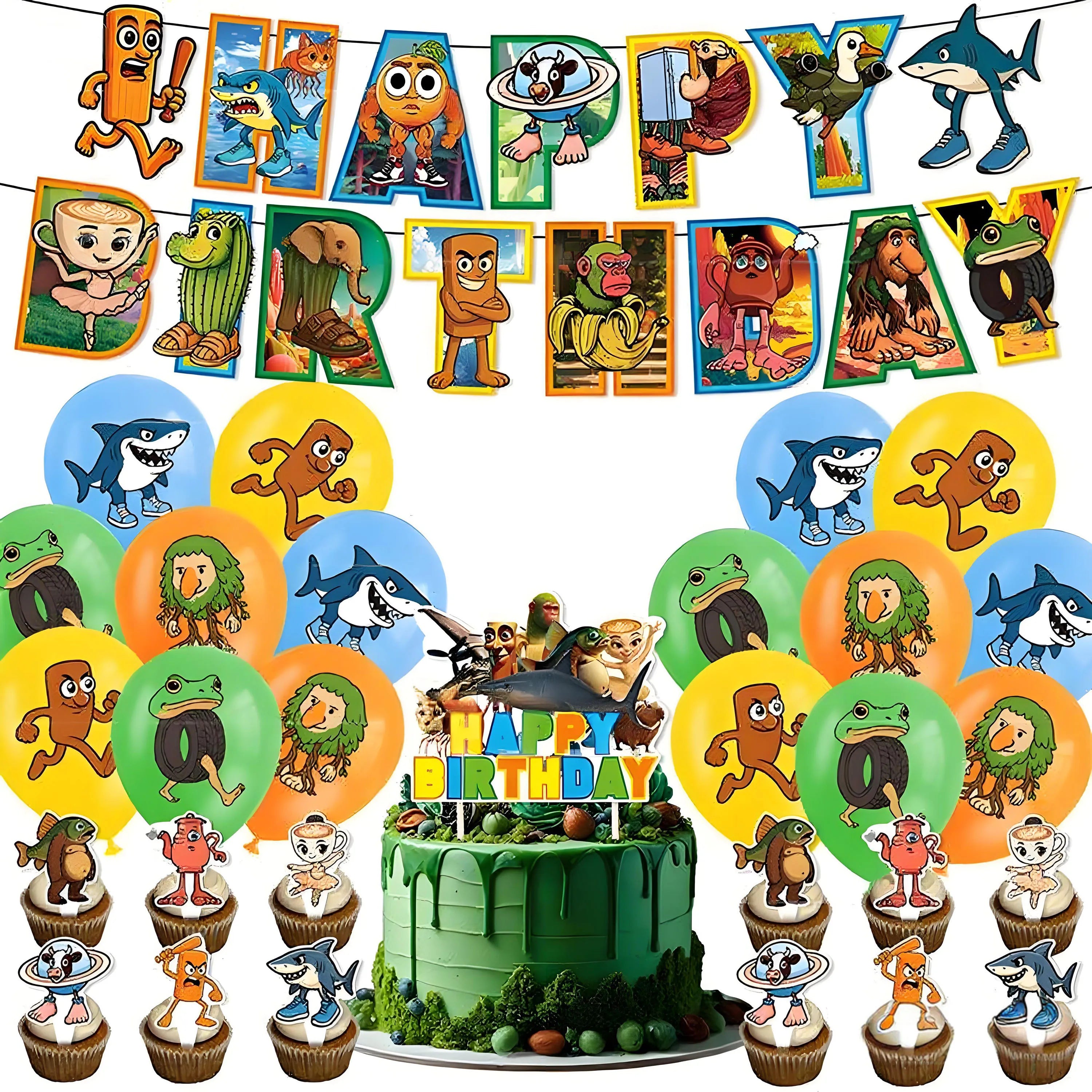 Brainrot Party Banner & Balloner