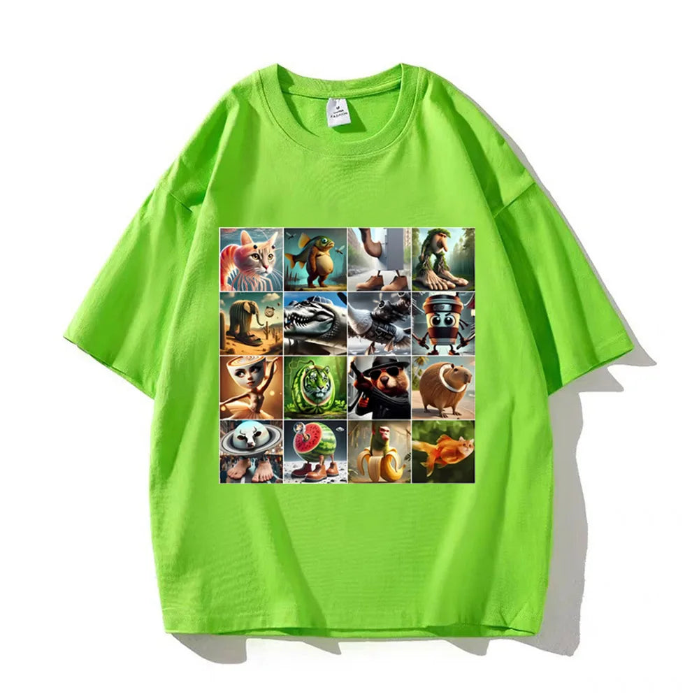 Italien Brainrot T-Shirt (alle figurerne)