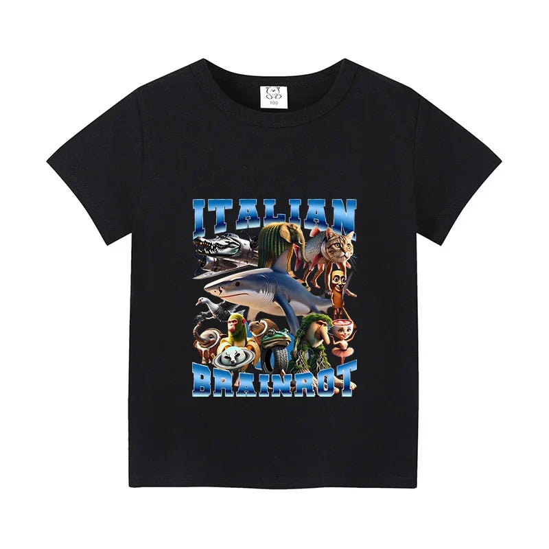 Brainrot T-shirt Børn – Alle de Sjove Karakterer