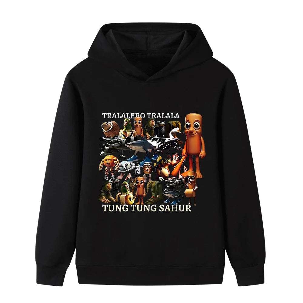 Italian Brainrot Børne-Hoodie – Sjov & Varm