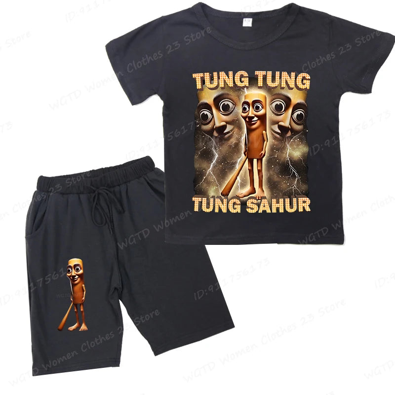 Sjovt Italian Brainrot Børnesæt – T-shirt & Shorts