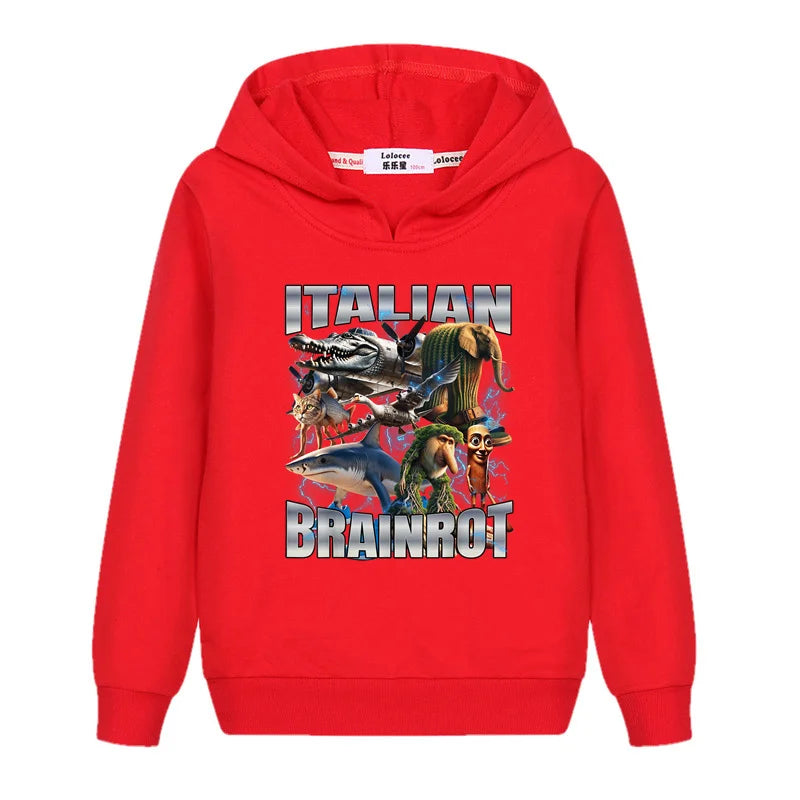 Italian Brainrot Børne-Hoodie