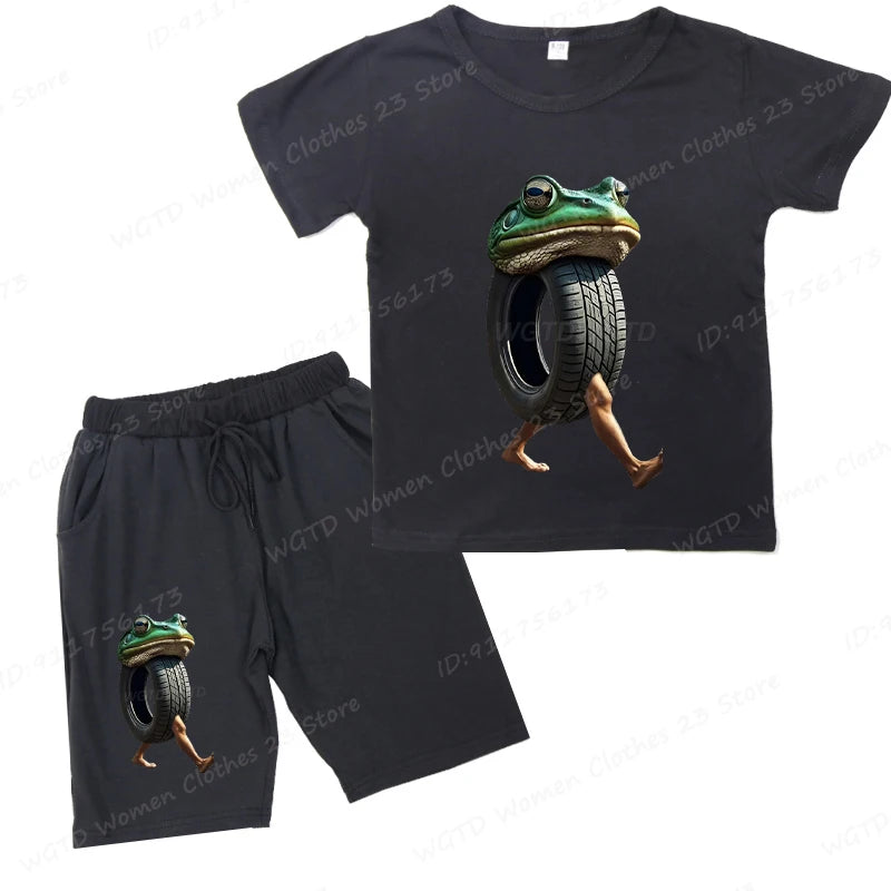 Sjovt Italian Brainrot Børnesæt – T-shirt & Shorts